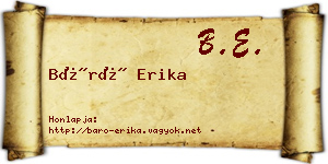 Báró Erika névjegykártya