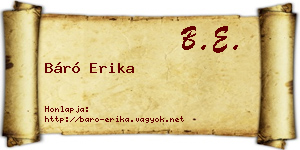 Báró Erika névjegykártya